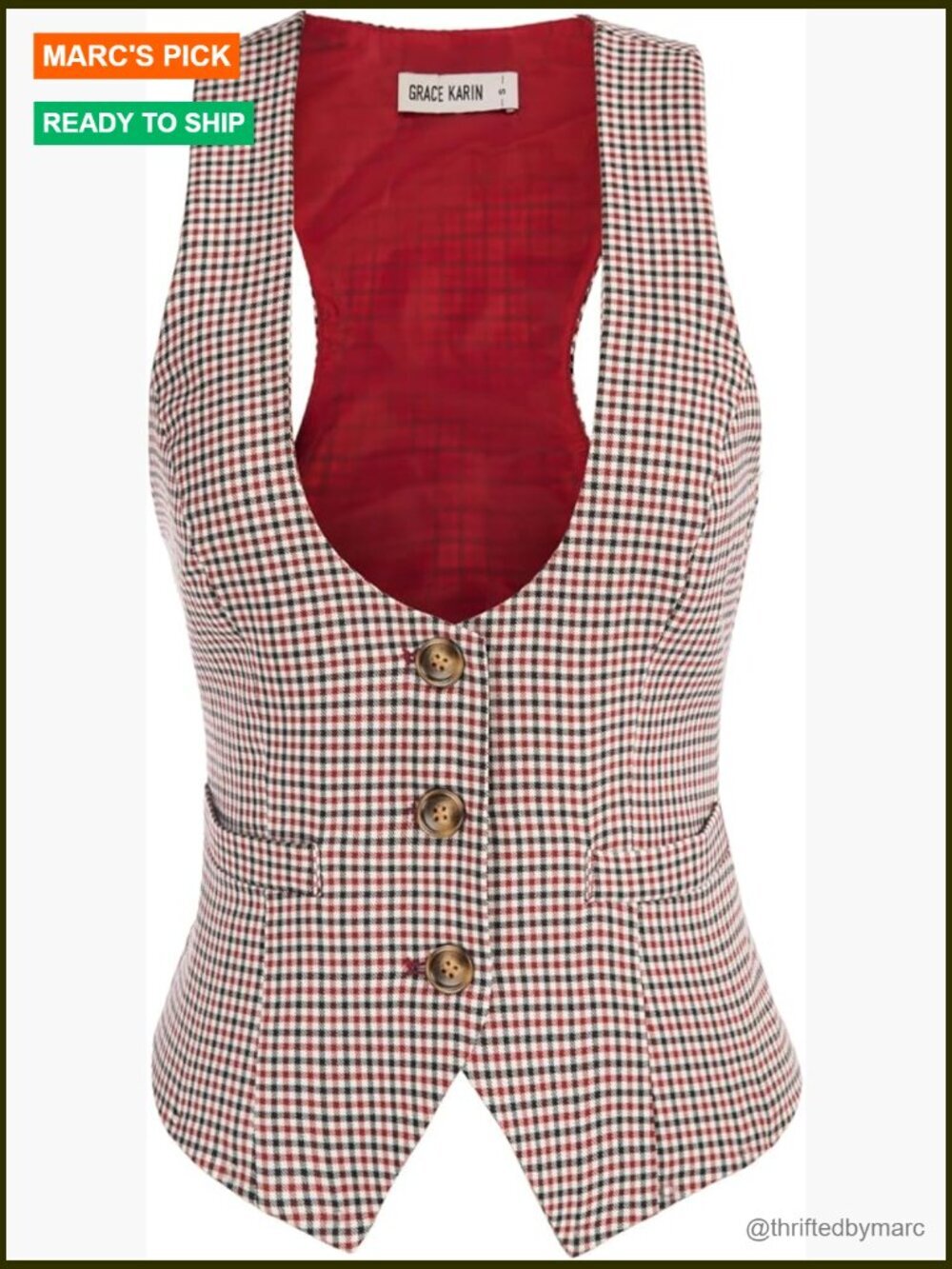 Sleeveless V-Neck Waistcoat Vest with Pockets